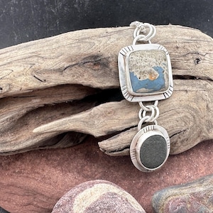 Leland Blue and Basalt Stone Sterling Silver Necklace