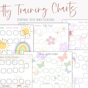Printable Potty Training Chart for Girls | Pink Toddler Reward Chart | Potty Chart for Toddlers | Instant Download PDF