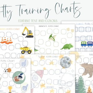 Printable Potty Training Chart for Boys | Toddler Potty Reward Chart | Toilet Training Sticker Chart | Instant Download PDF