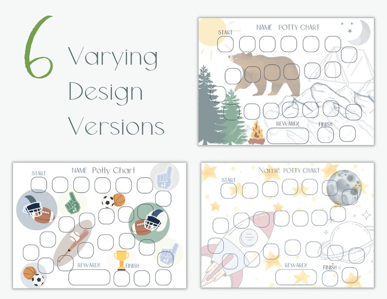 Potty Training Chart, Boy Potty Chart, Printable Potty Chart, Toddler Reward Chart, Sticker ...