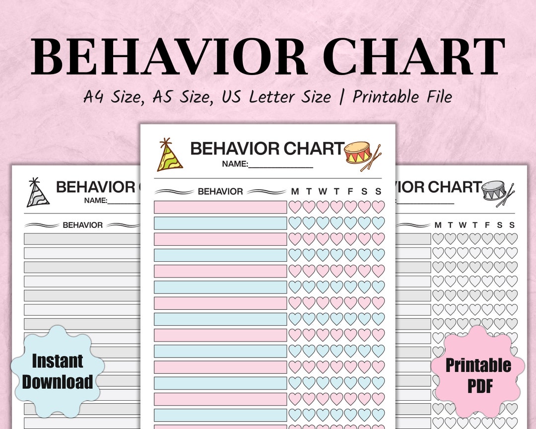 Behavior Chart Printable Behavior Management Chart Digital Toddler ...