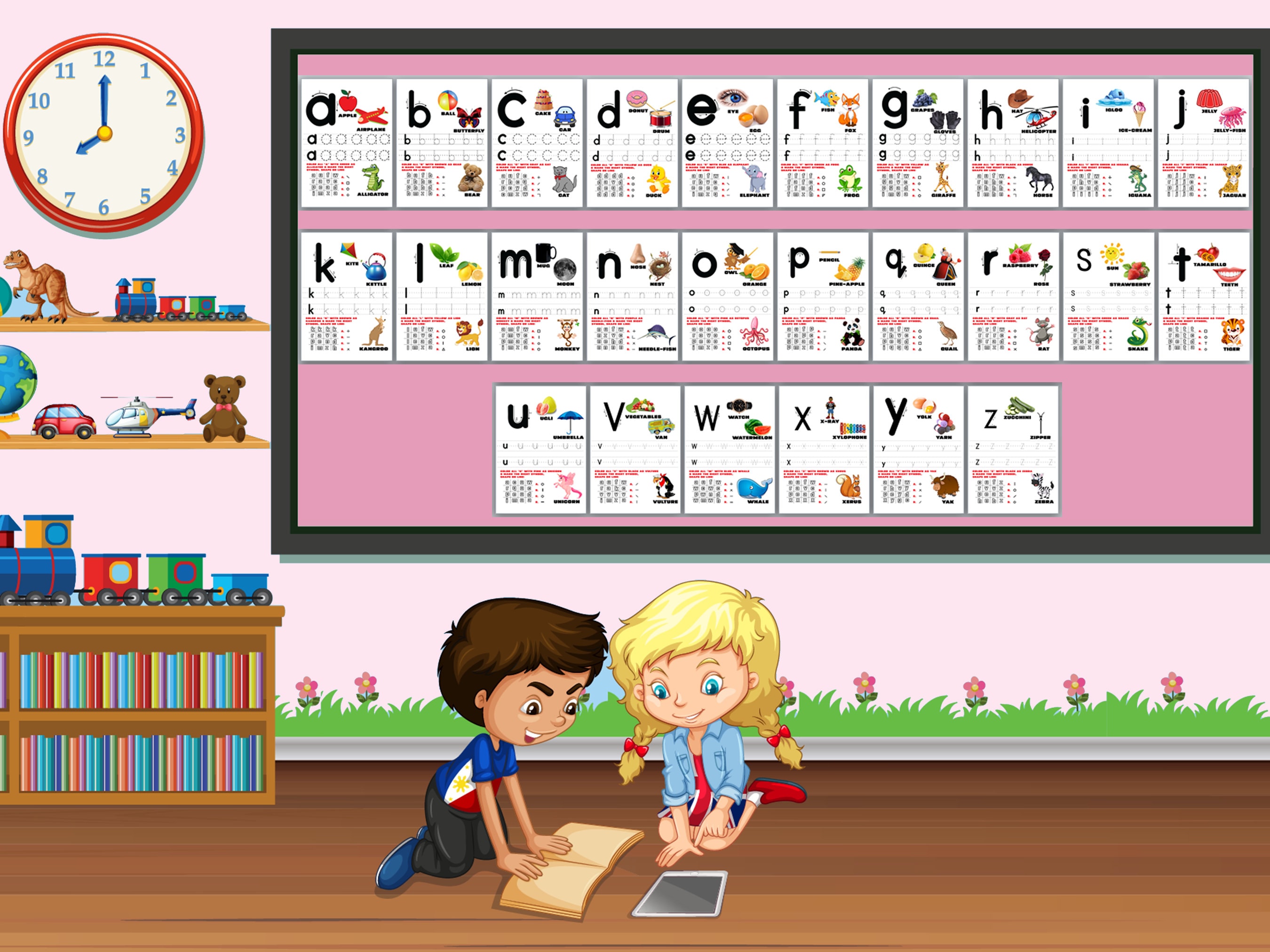 Alphabet Worksheets Bundle Printable Uppercase &amp; Lowercase Template ...