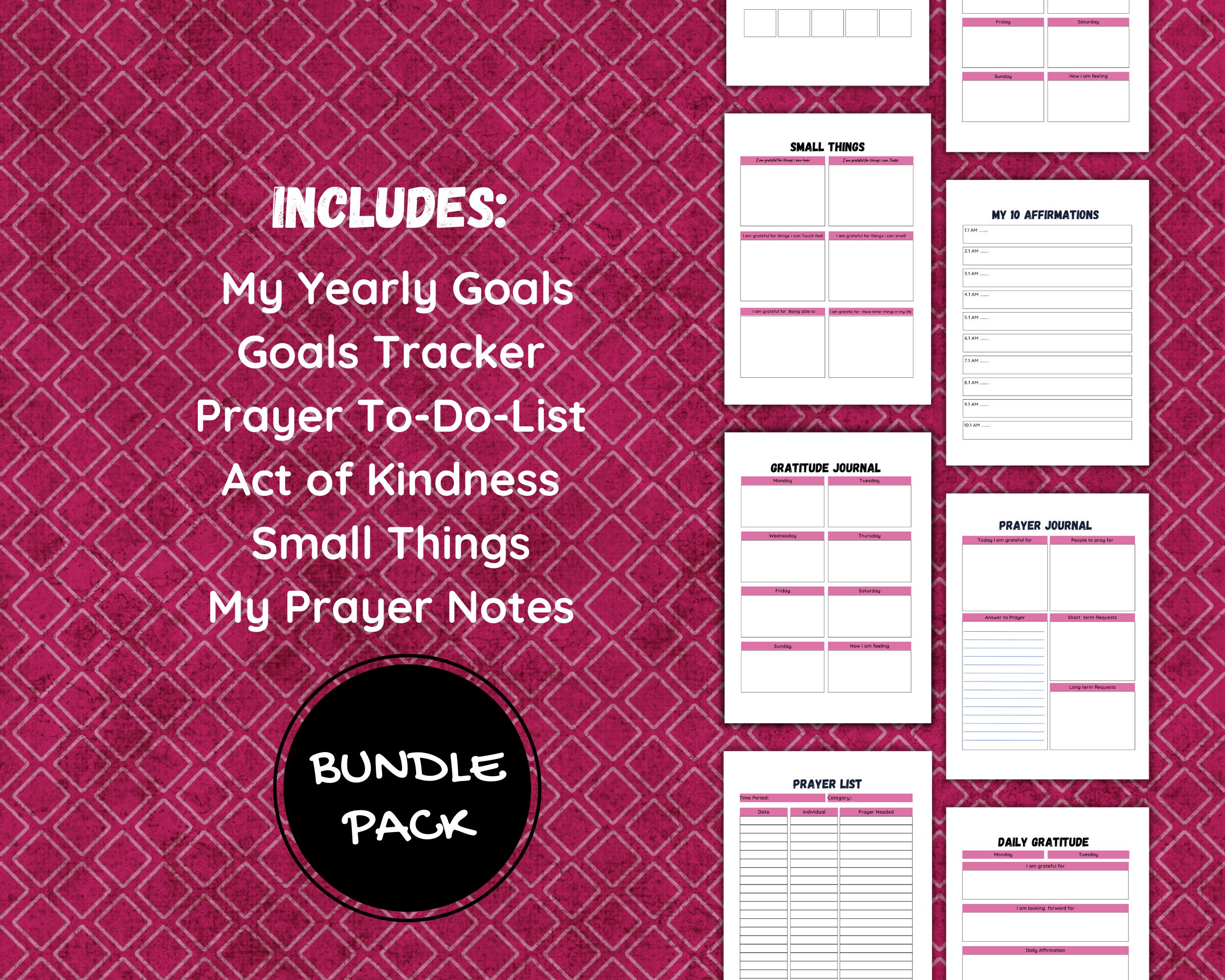 Prayer Journal Printable | Daily Prayer Planner | Digital Bible Study ...