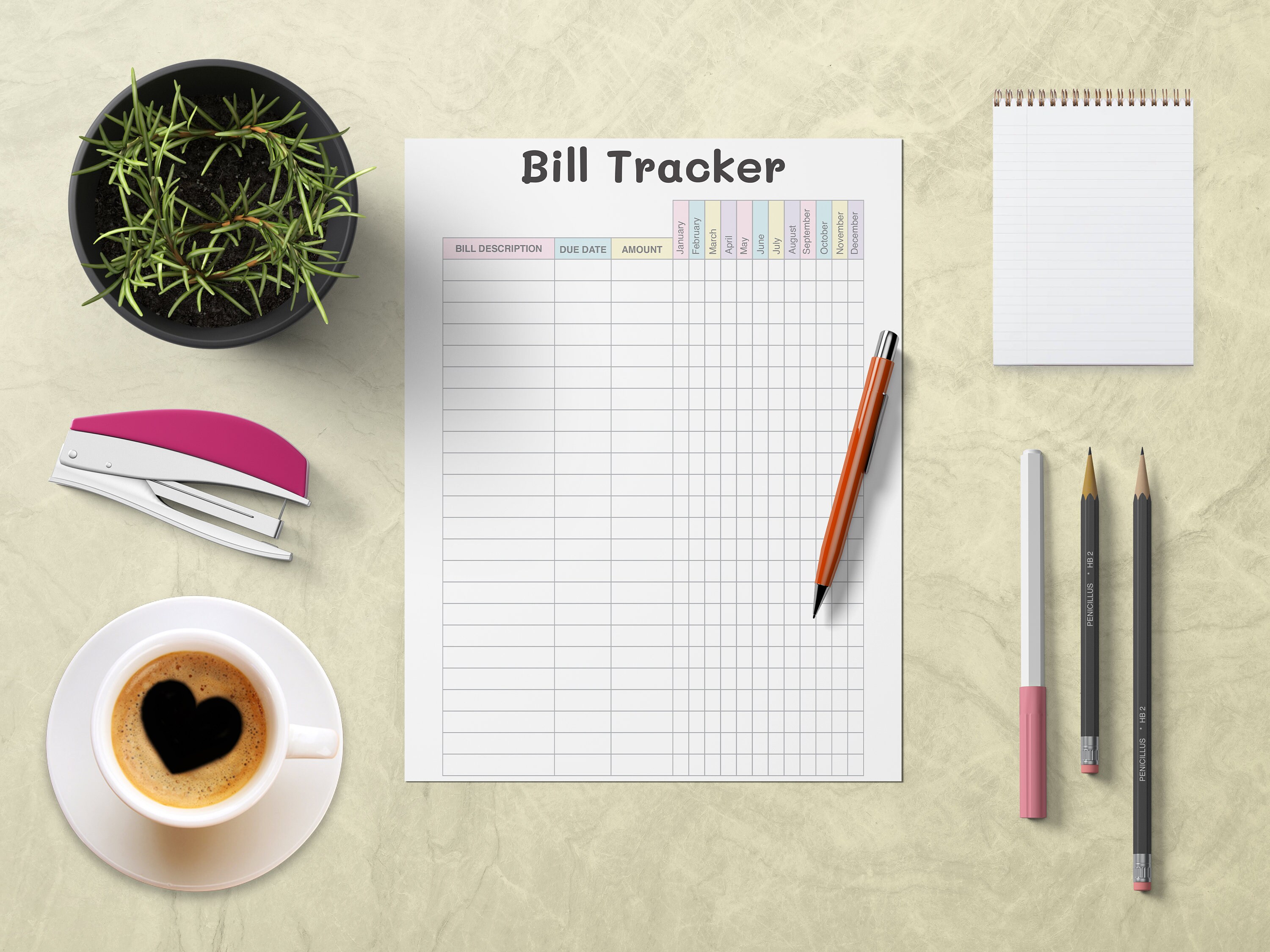 Printable Bill Payment Tracker Bill Payment Checklist Template Yearly ...