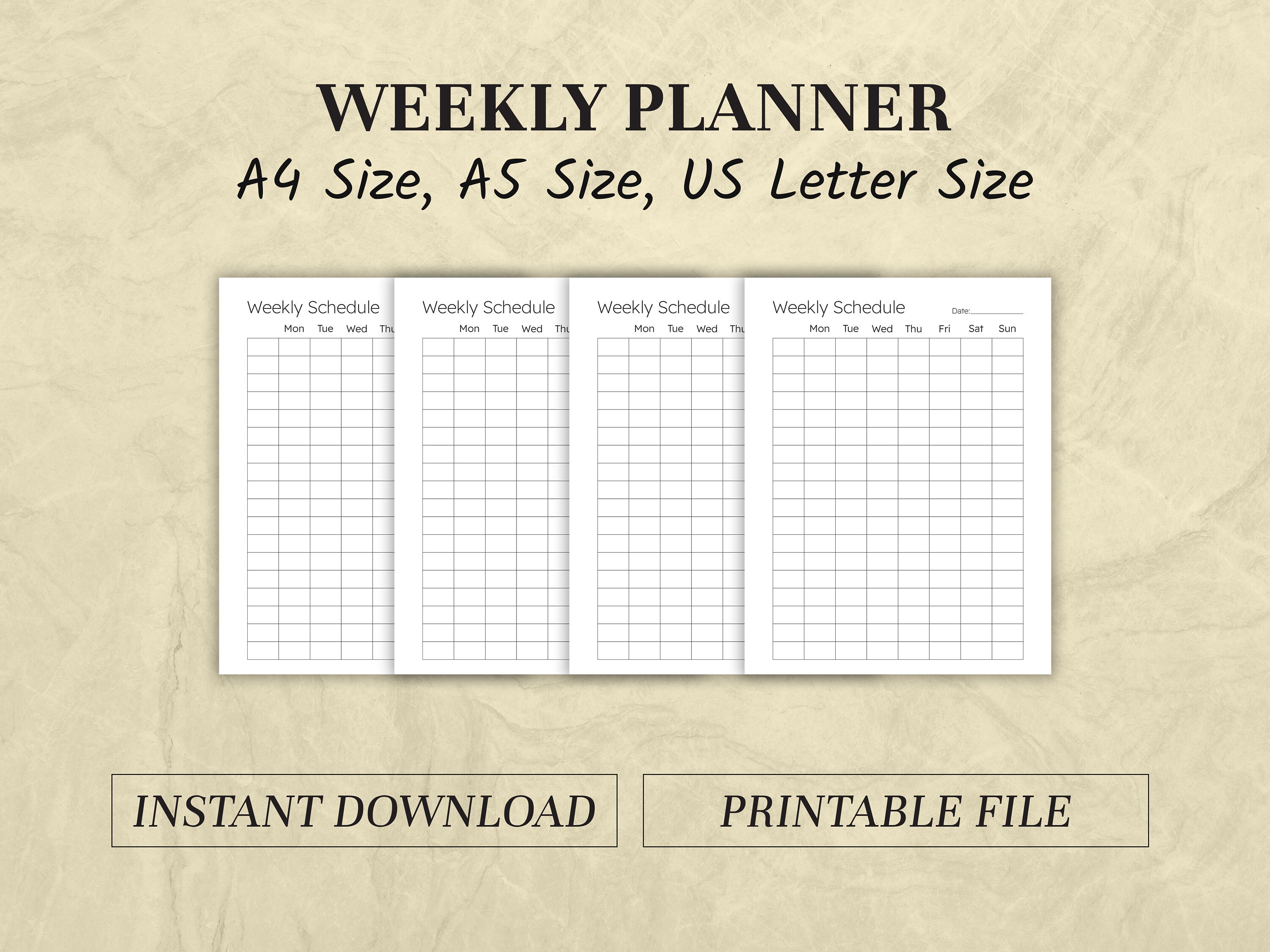 Hourly Weekly Planner Printable Daily to Do List Productivity Planner ...