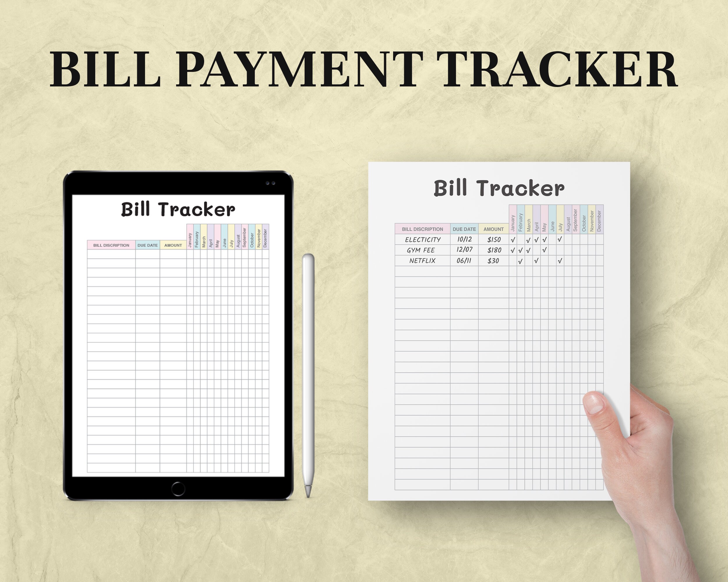 Printable Bill Payment Tracker Bill Payment Checklist Template Yearly ...