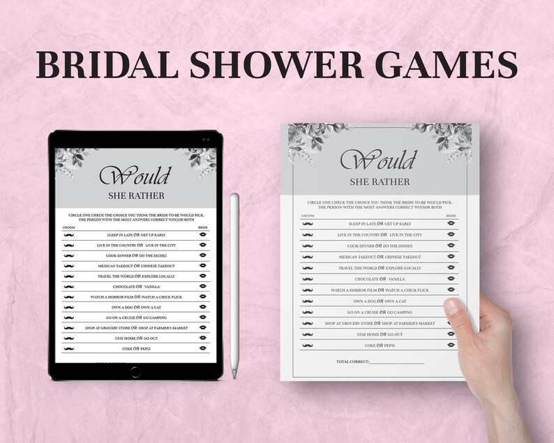 Printable Bridal Shower Games Bridal Party Games Minimalist Wedding ...