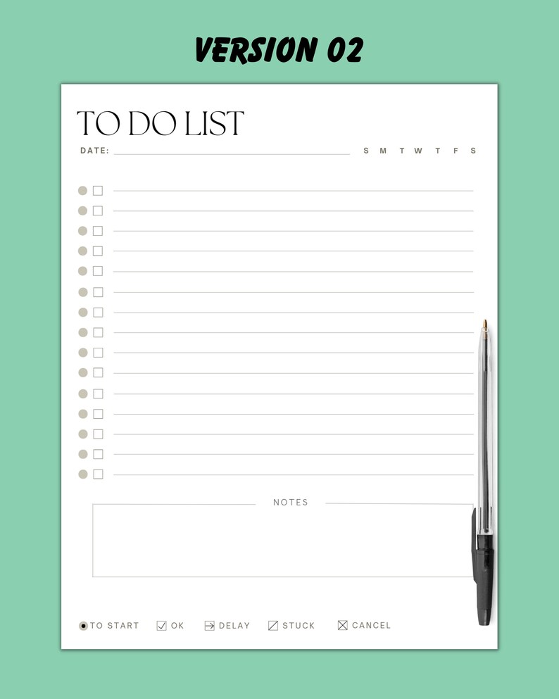 Printable Minimal to Do List Simple Tasks List Template Checklist ...