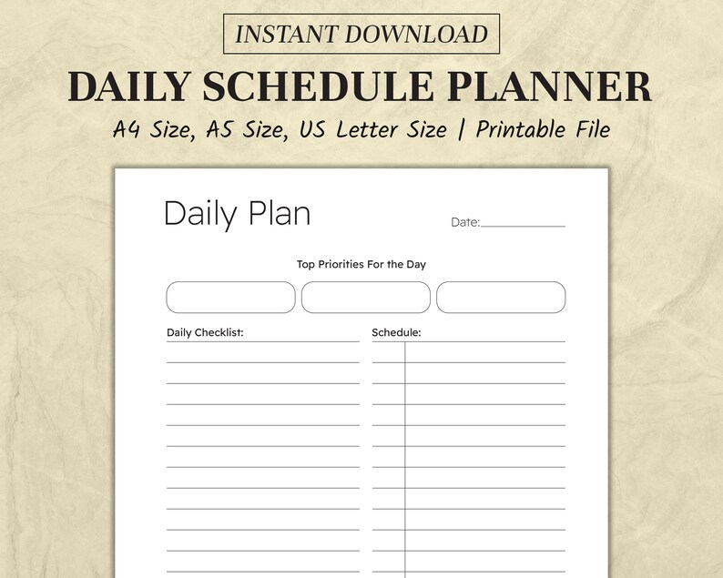 Daily Planner | Printable Daily to Do List | Productivity Planner | 24 ...