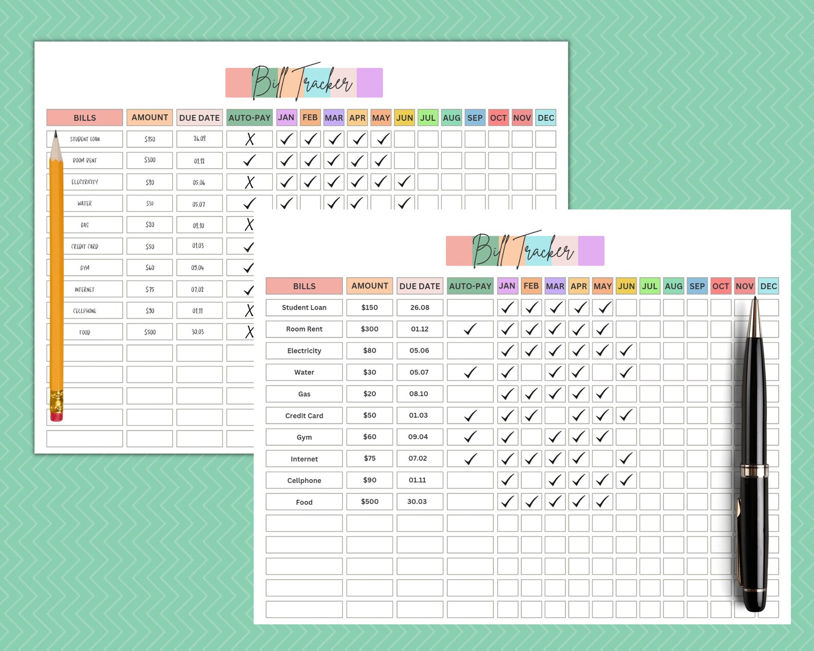 Printable Yearly Bill Payment Checklist | Bill Payment Checklist ...