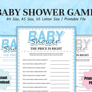 Jogos de chá de bebê | cartão de preço da suposição do bebê | Quem sabe bem | Previsões de itens para bebês, modelo de bebê em PDF