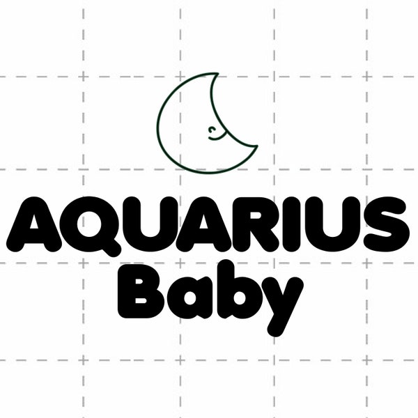 Aquarius Baby PNG, Zodiac Star Sign, Baby Announcement, Hospital Outfit, Sublimation Design, Digital Cut Files For Cricut & Silhouette