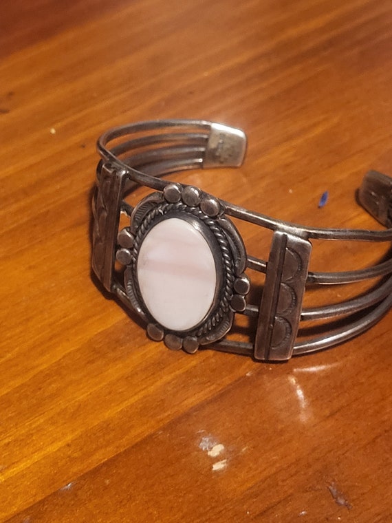 Vintage estate mother of pearl cuff bracelet