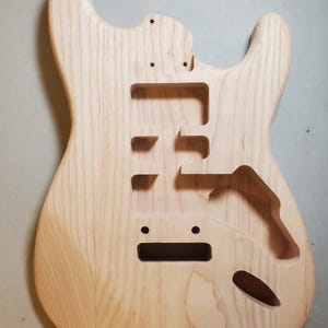 Ultra Stratocaster Style Guitar Body | Unfinished | Pine Ash Alder Poplar Basswood