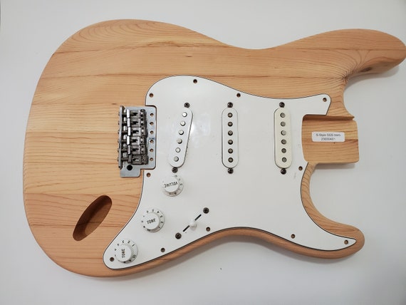 Stratocaster Style Guitar Body Unfinished Strat Reclaimed Pine