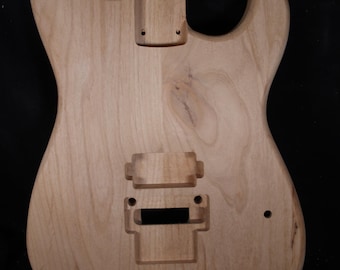 Super Strat Single Humbucker Guitar Body | Floyd Rose | Unfinished | Pine Ash Alder Poplar Basswood