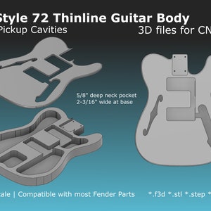 Contoured HSH Tele Style Electric Guitar Body With Comfort