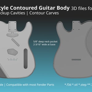 Contoured Tele Style Guitar Body CAD Files: CNC Build (Digital Download)