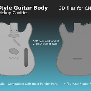 Tele Style Guitar Body CAD Files: CNC Building (Digital Download)