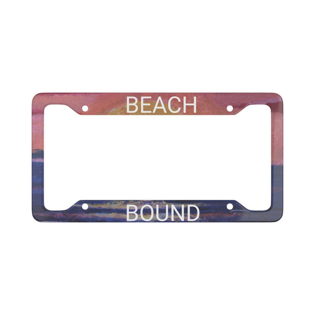 Beach License Plate Frame Beach Bum Car Accessories Beach Etsy