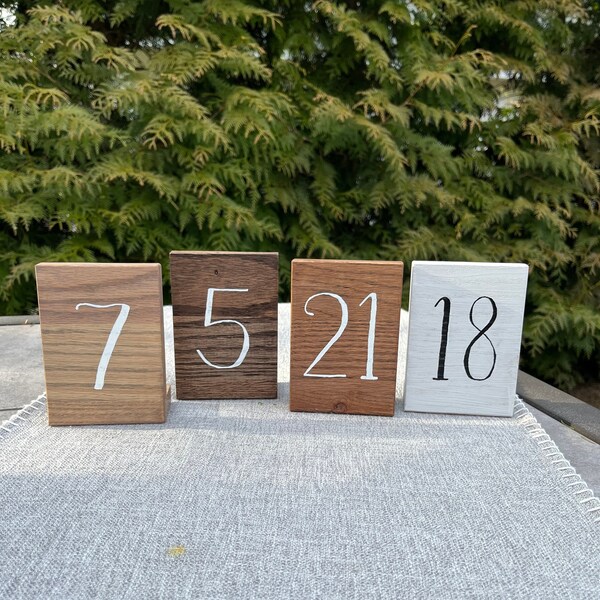 Standing Wood Numbers Etsy