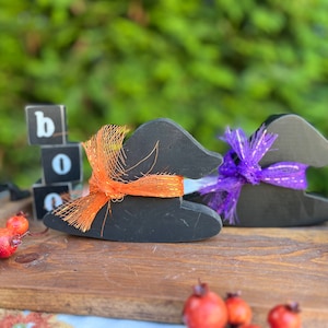Halloween Decorations, Halloween Tier Tray Decor, Tier Tray Decor, Spooky decor,  witch hat, Autumn. Halloween tray decor, Witches Hat.