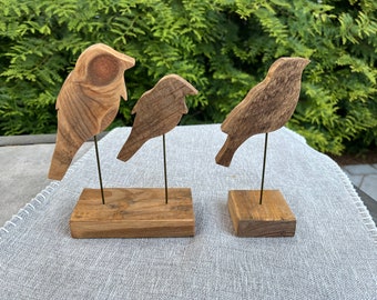 木製の鳥の彫刻 - Etsy 日本