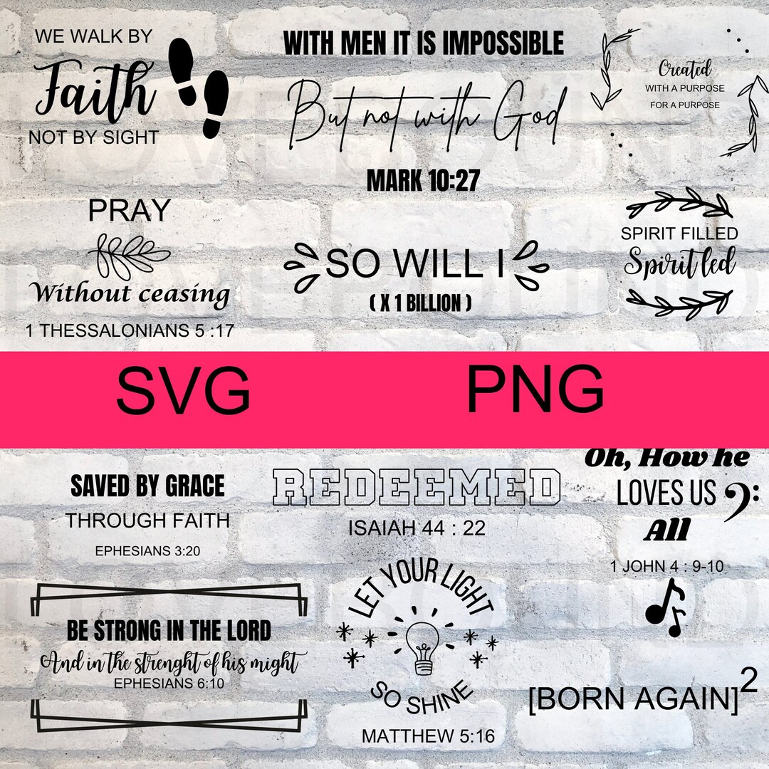 Christian SVG Bundle: Scripture & Cross Designs (digital Download) - Etsy