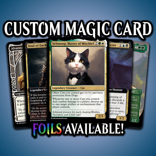 Custom Magic Card + FOIL - Magic The Gathering Style Custom Personalized Gift Card - Digitial + Physical, Multiple Styles, Personalized Gift