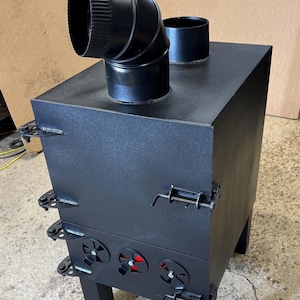 Wood burning forced air heater garage heater blower fan