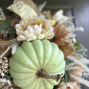 Earthy Pumpkin Fall Wreath: Boho Autumn Front Porch Decor
