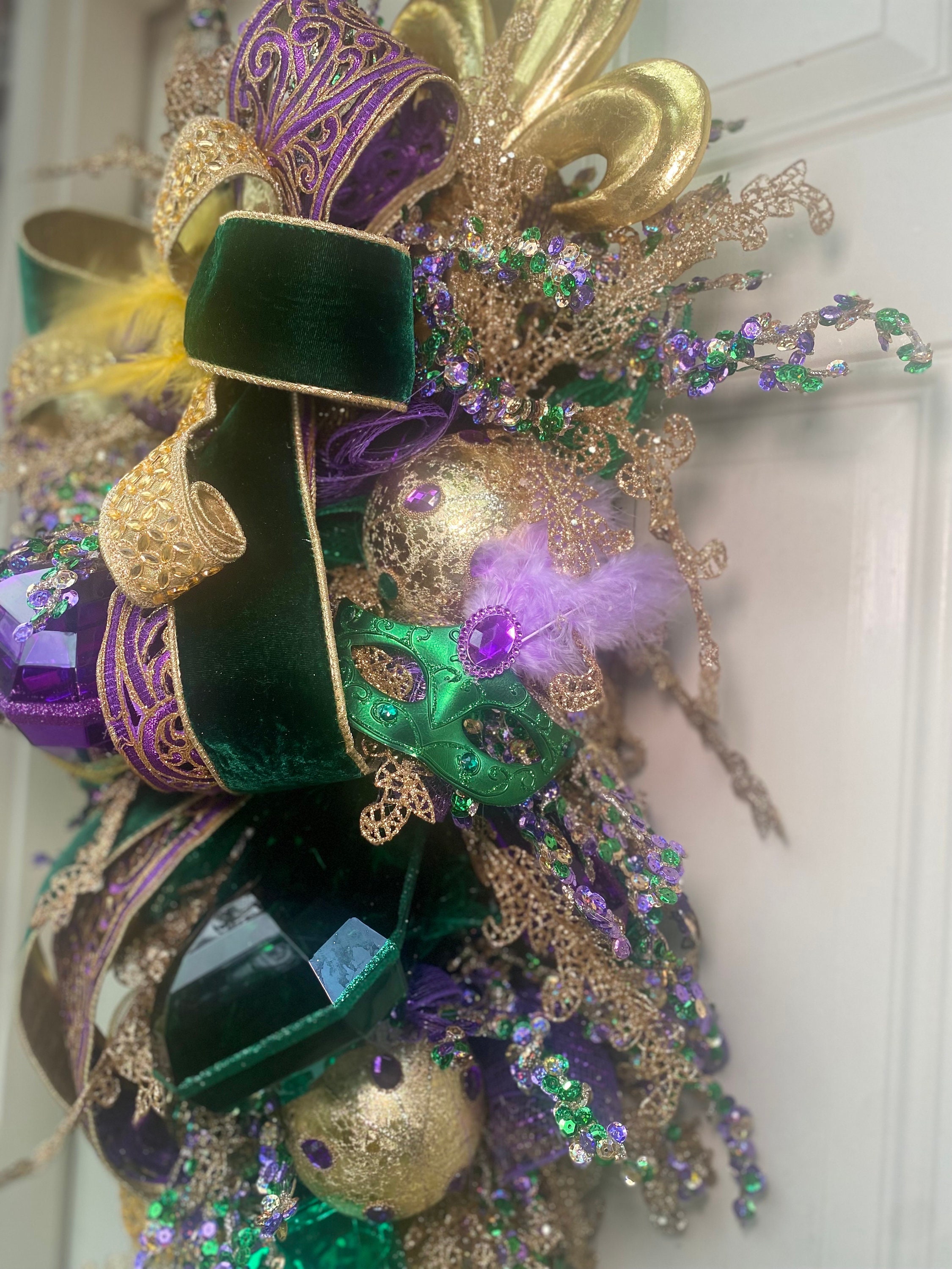 mardi gras jewel ribbon