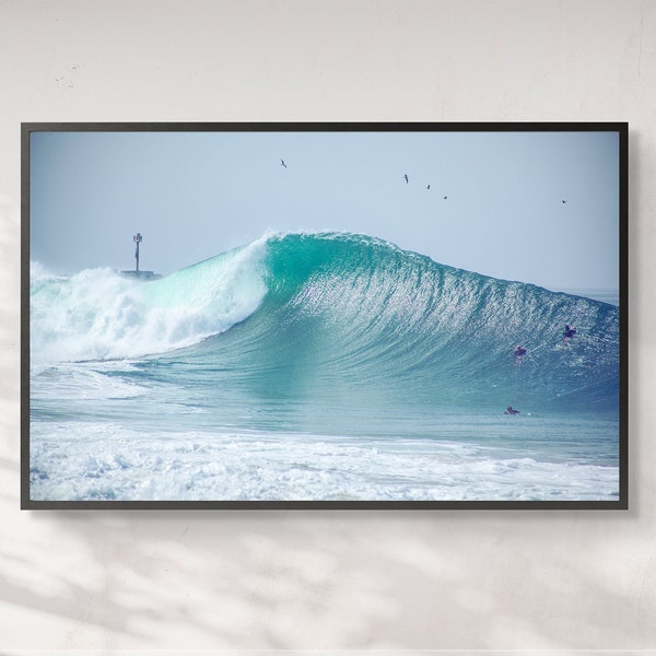 The Wedge Newport Beach Bodyboarders Surfer California Coastal Physical Print Photography, Waves Beach Lifestyle Home Office Wall Art Decor