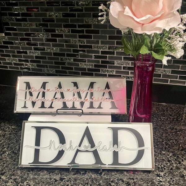 Mother’s Day Personalized Glass Tile, Father's Day Personalized Tile