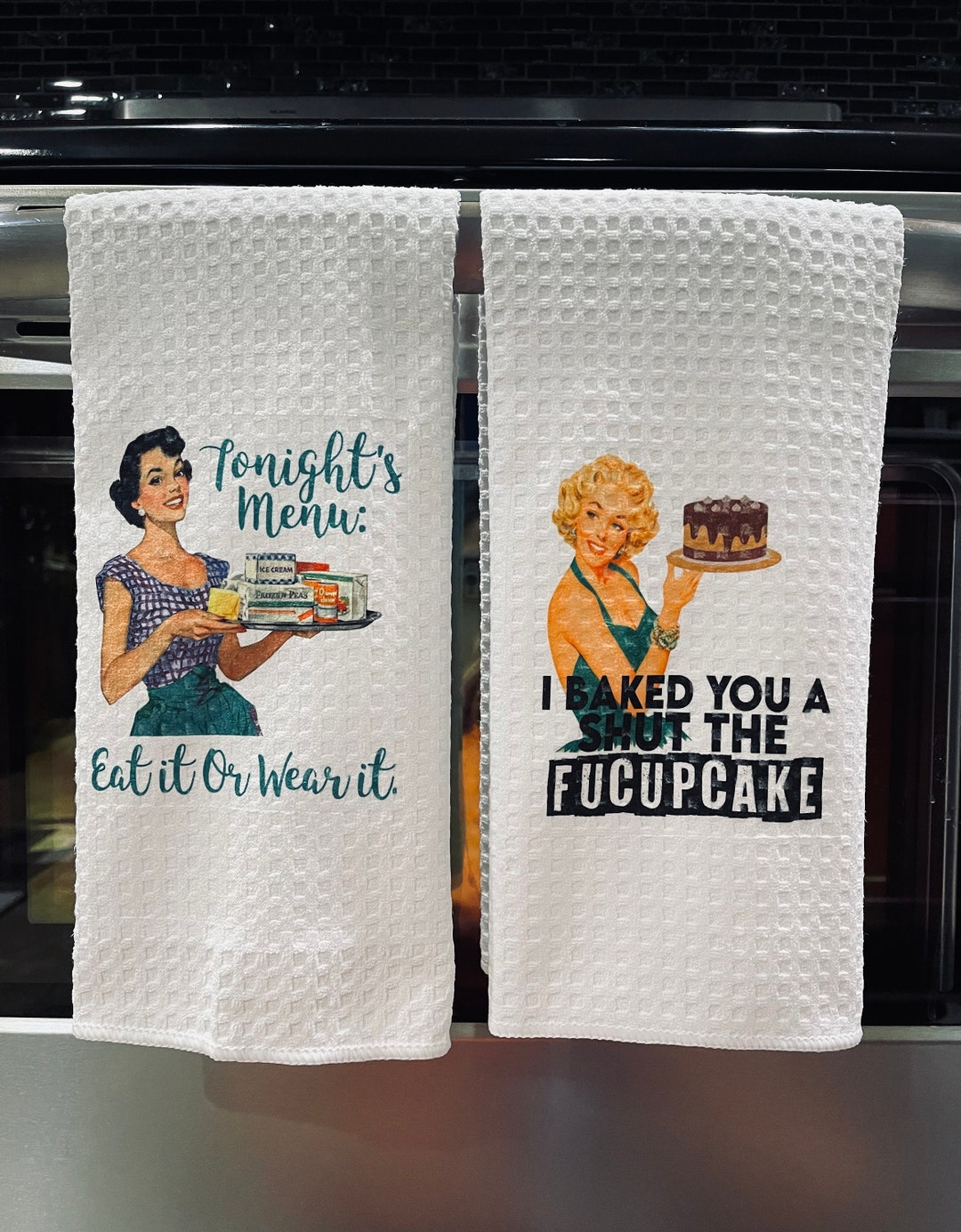 Funny Retro Dish Towels Etsy