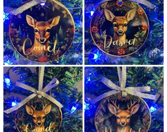 Christmas 9 Piece Reindeer Ornament Set