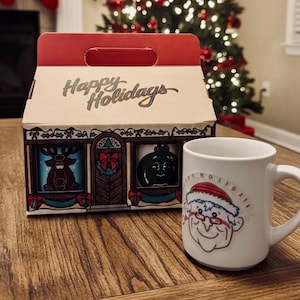 Rare Vintage 1992 Denny’s Color Changing Christmas Mug Set