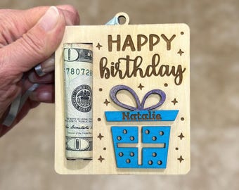 Personalized Happy Birthday Present Money Holder