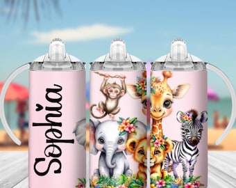 Personalized Safari Animals 12oz Sippy Cup/Tumbler