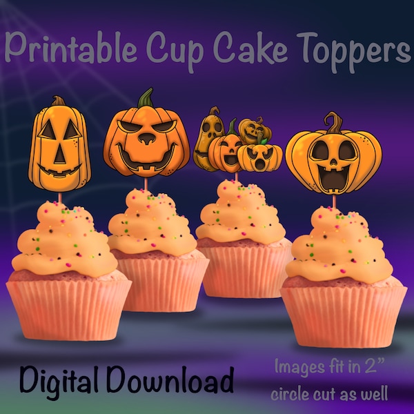 PRINTABLE Pumpkin Cupcake Toppers