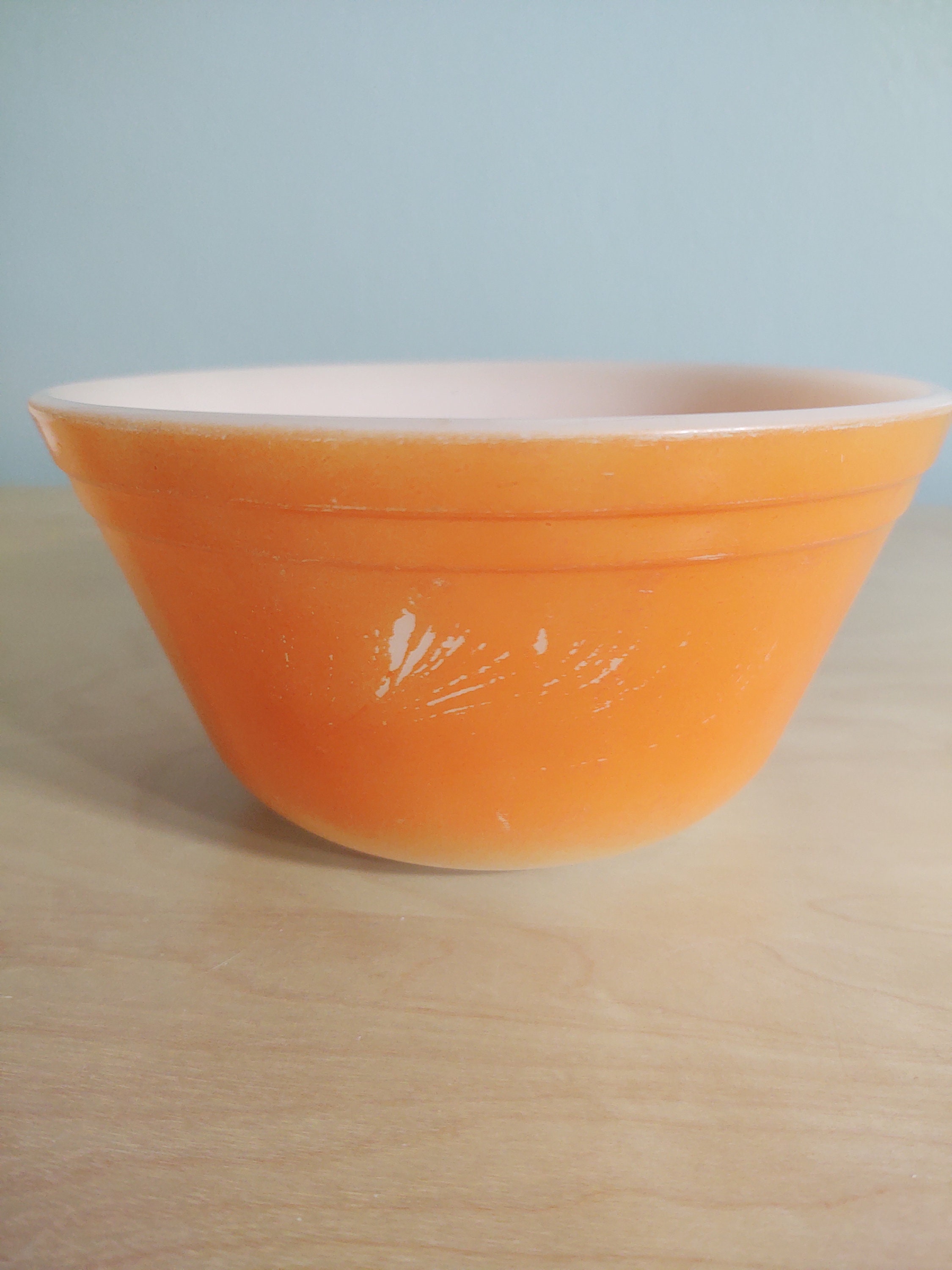 Vintage Federal Glass Mixing Bowls Orange White and Yellow Etsy
