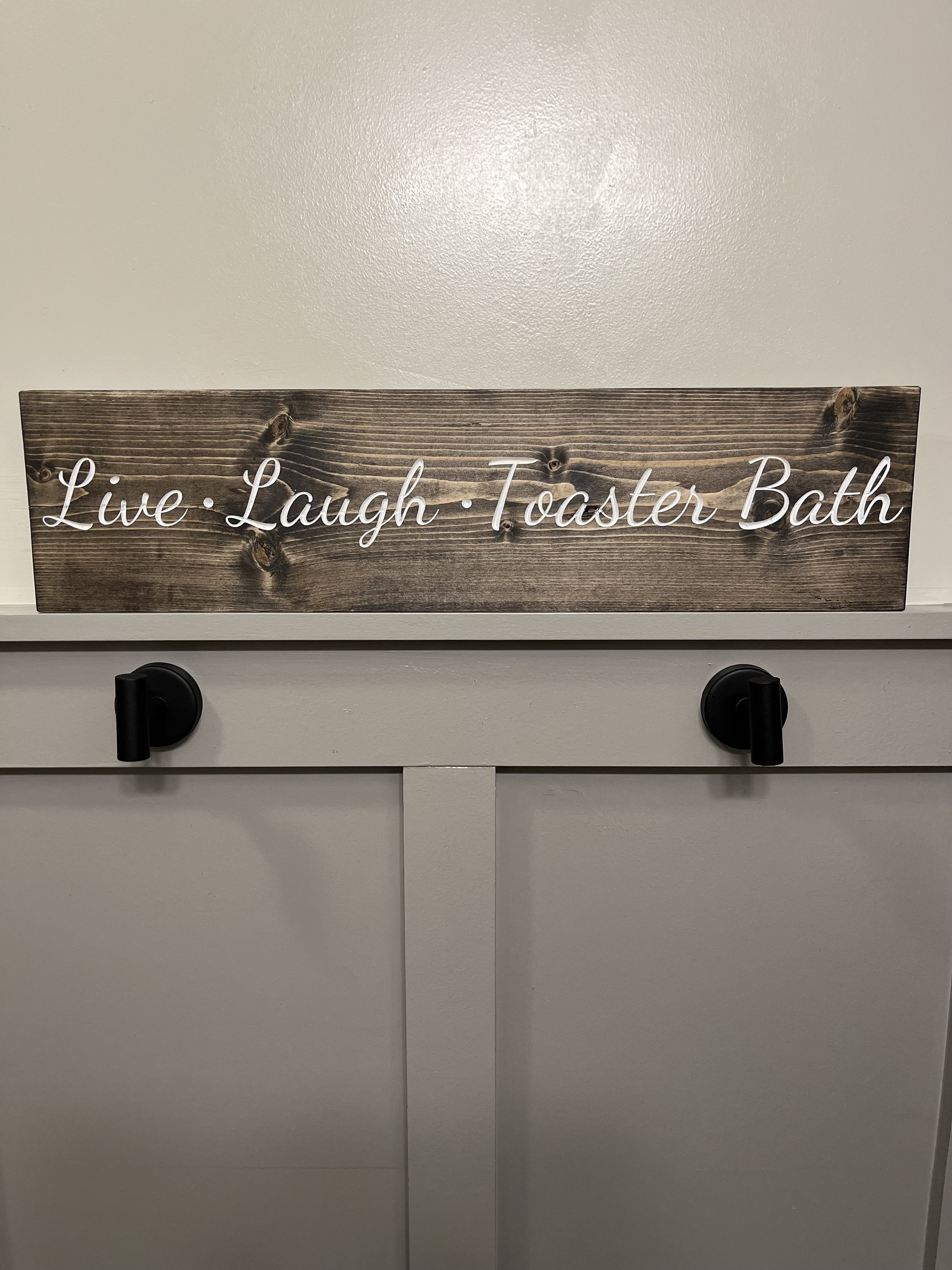 Live Laugh Toaster Bath Solid Carved Wood Sign Etsy