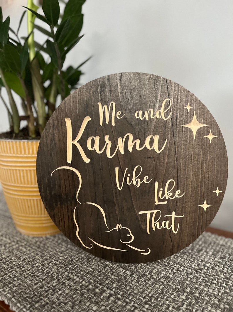 Karma Carved Wood Sign - Etsy
