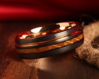 Double whiskey barrel ring, Wood Ring, Wooden Ring, wooden wedding Ring, Wood Wedding Band, Whiskey barrel, Wood Ring, mens wood ring,