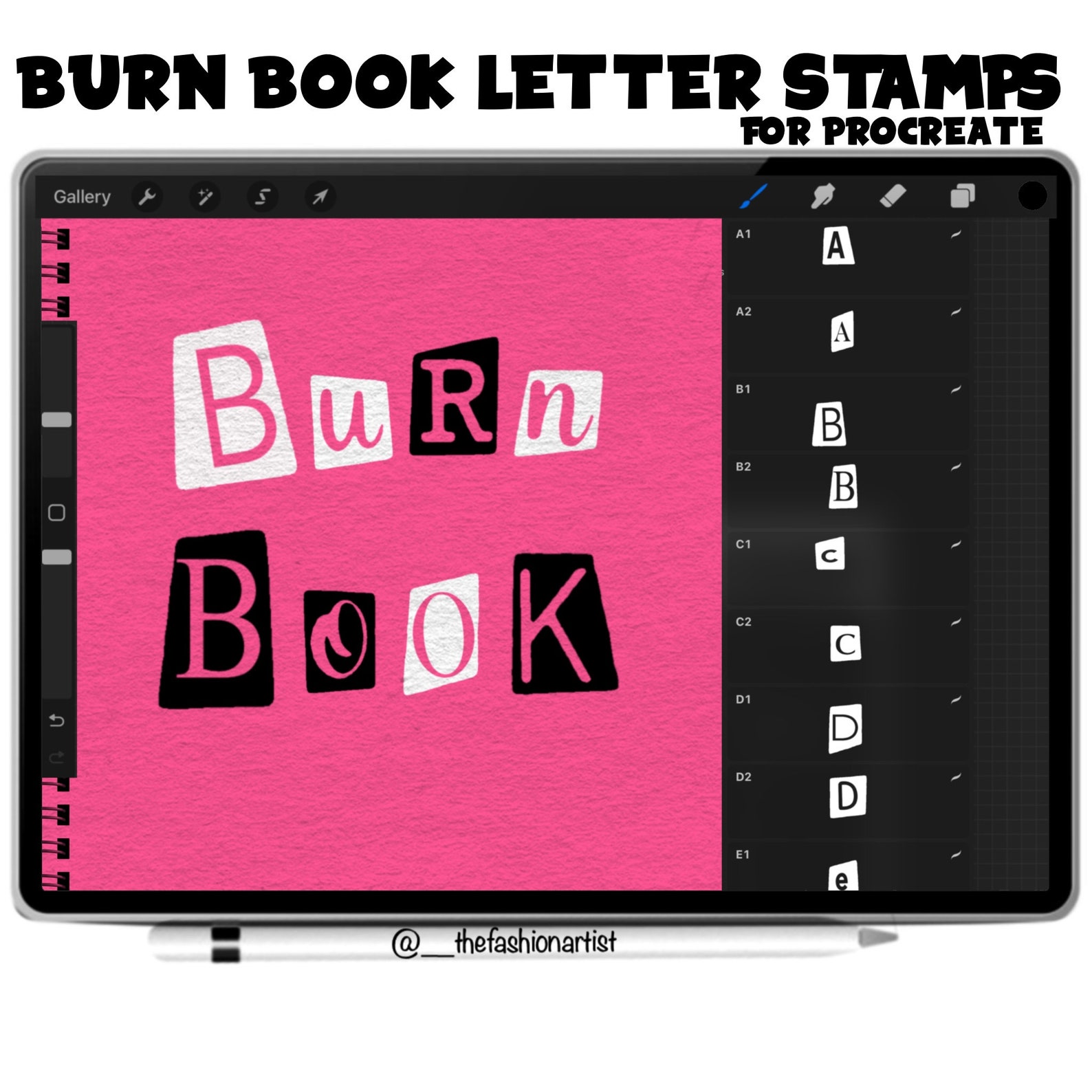 Burn Book Letter Stamps Procreate - Etsy
