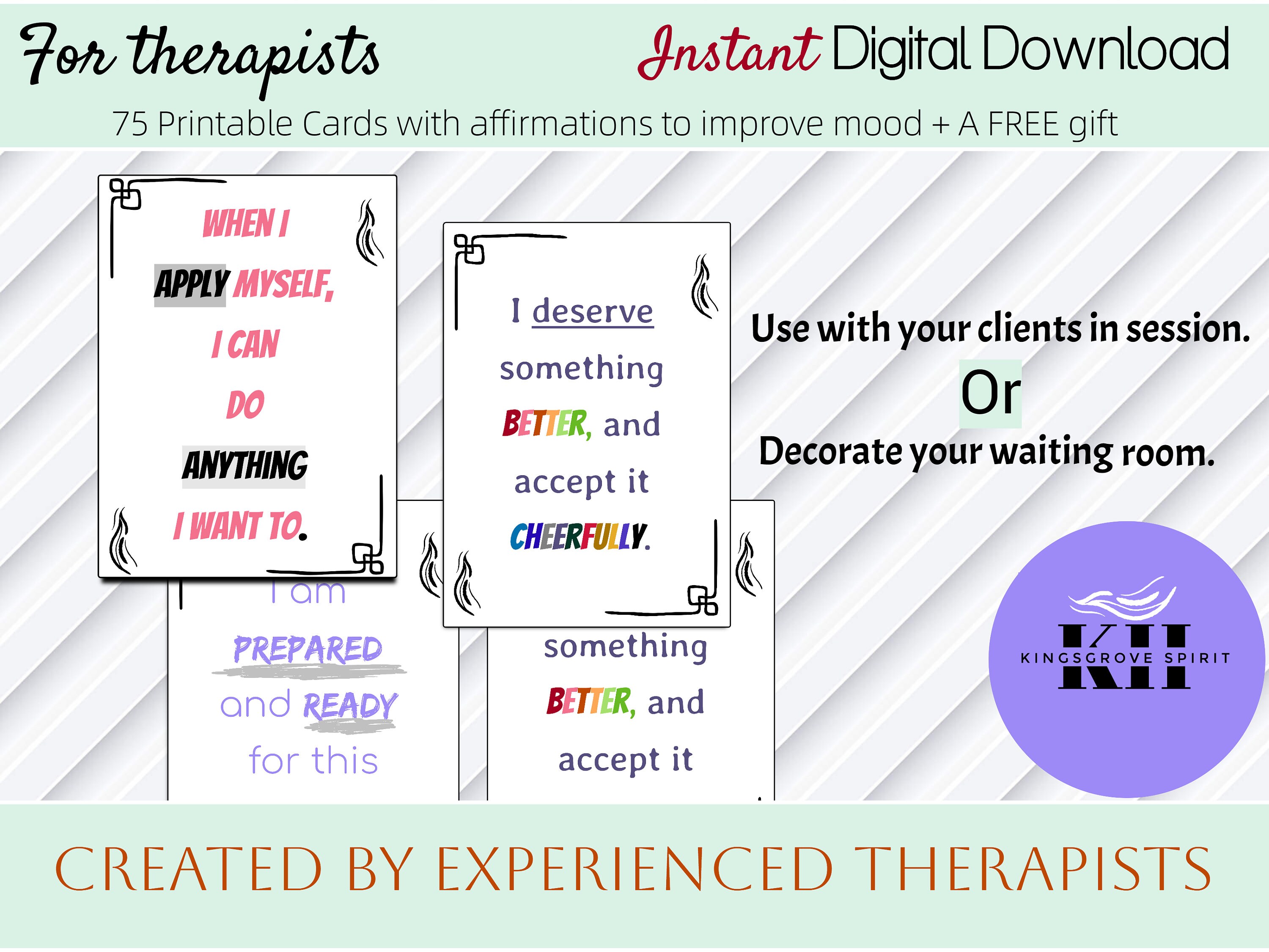Printable Positive Affirmation Cards for Anxiety, Stress, Depression ...