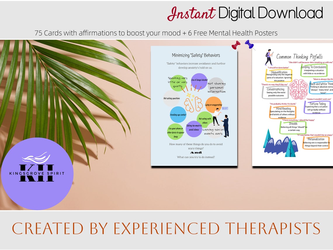 Printable Positive Affirmation Cards for Anxiety, Stress, Depression ...