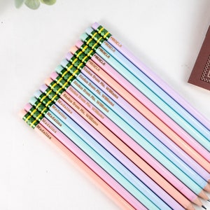 Personalized Pastel Pencils, Personalized Ticonderoga Pencils, Custom Engraved Pencils, Back to School Gift Set, Personalized School Items
