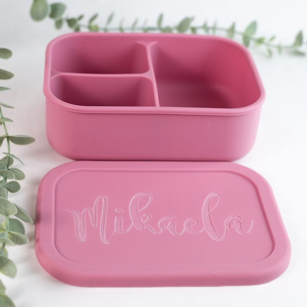 Boîte à bento personnalisée en silicone, boîte à bento personnalisée, boîte à bento personnalisée pour enfants personnalisée, boîte à bento en silicone, contenant de boîte à lunch