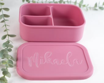 Caja Bento Personalizada de Silicona, Caja Bento Personalizada, Caja Bento Personalizada para Niños Personalizada, Fiambrera Bento de Silicona, Contenedor de Fiambrera
